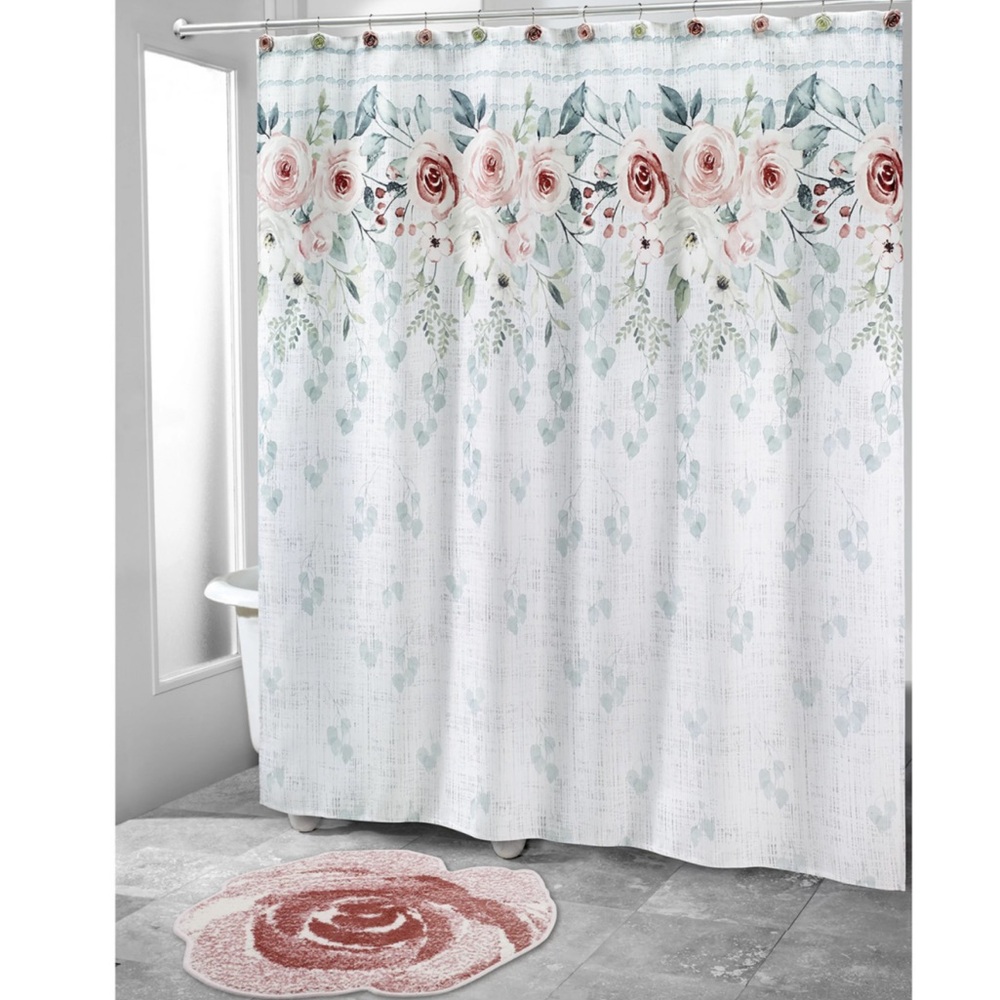 Avanti Spring Garden Floral Shower Curtain 72”x72”- NEW